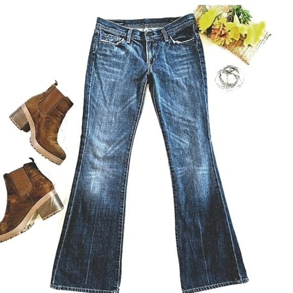 Citizens of Humanity Women's Flared Jeans Size 29 Low Waist Flair Blue Denim Y2K - Picture 1 of 16